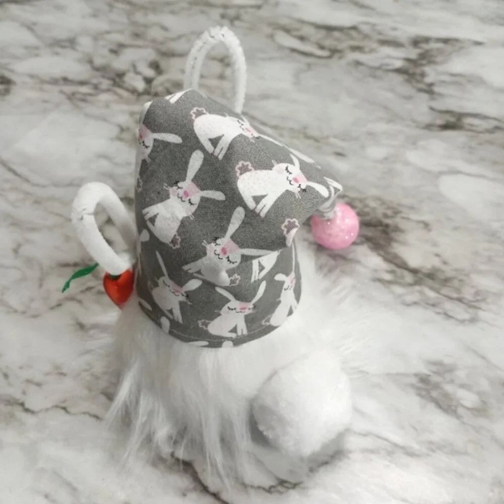 HAND CRAFTED Gnome Easter Bunny Air Freshener Cover Spring Decor White Rabbit